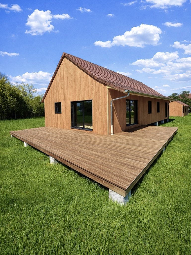 Maison à ossature bois réalisée par Eco Bois Construction